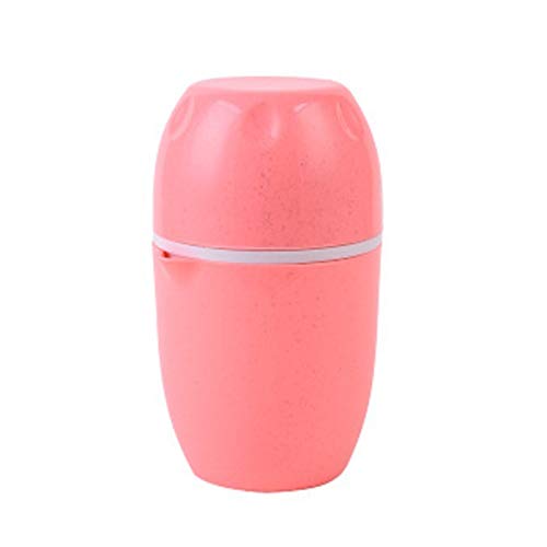 Manuelle Entsafter, Rotationssaftpresse mit Behälter und Sieb, leicht und tragbar, für Reisen geeignet,Rosa