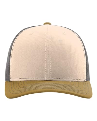 Image of Classic Richardson Trucker Cap - Tri-Tone Mink Beige /Charcoal /Amber Gold