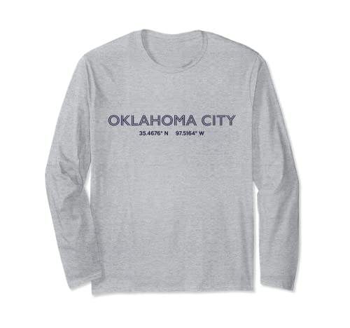 Coordinate della città degli Stati Uniti - US Oklahoma City Maglia a Manica