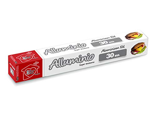 CONTITAL Rouleau en Aluminium pour contact alimentaire avec étui, 28 cm de largeur et 30 m de longueur Cover