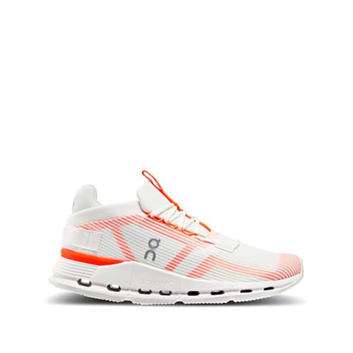 Image of On Running Cloudnova Void Women's Running Sneakers Shoes (Undyed White - Flame, US Footwear Size System, Adult, Women, Numeric, Medium, 6)