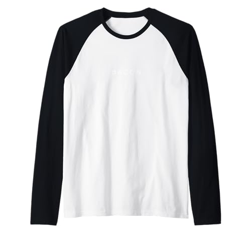 Bacon Minimalist Text Meat Lover Farmer Raglan Baseball Tee