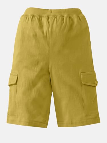 Image of KiddoPanti Boys Knit Solid Cargo Shorts | 100% Cotton | Comfortable Rib Waistband | 2 Front Pockets & 2 Cargo Pockets | Sport Bermuda Half Pant for Boys