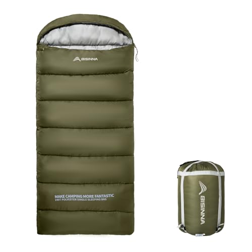 BISINNA XL bolsa de dormir para adultos, bolsa de dormir para mochileros en clima frío miniatura 1