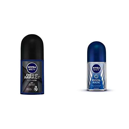 Image of Nivea Deodorant Roll On, Deep Impact Freshness For Men, 50ml & Roll-On Deodorant, Cool Kick For Men 50ml