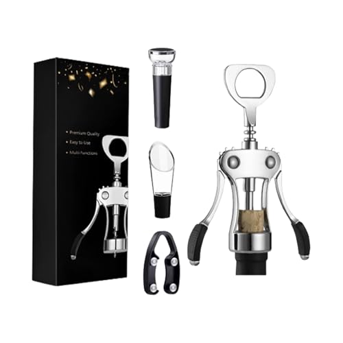 Abridor De Vino | Herramienta De Bar Con Forma De Alas Y Cortafoil | Sacacorchos De Tirabuzón Para Botellas De Vino,Para Bares Fiestas Acampada Barbacoa Boda Cena Reuniones Restaurante