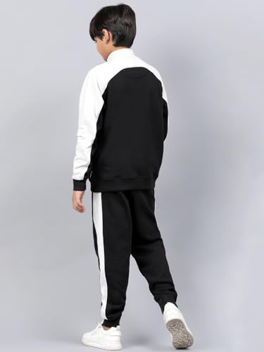 Image of Li'l Tomatoes Boys Fleece Winter Tracksuit Set | Full Sleeve Sweatshirt & Track Pant | Soft & Warm | 7-16 Years