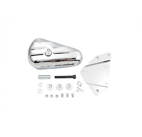 V-Twin 50-1012 - Chrome Left Side Oval Tool Box and Mount Kit