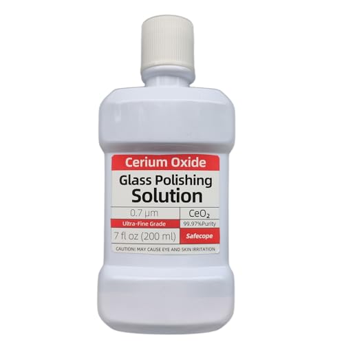 7 floz(200ml) Cerium Oxide Glass Polishing Solution – Removes: Oil Films, Water Spots, Swirl Marks, Wiper Streaks, Removes Fine Scratches & Deep-Cleans Glass(Shake well before use)