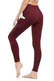 TUNGLUNG High Waist Yoga Pants with Pockets, Tummy Control Yoga Leggings for Women 4 Way Stretch Running Workout Pants