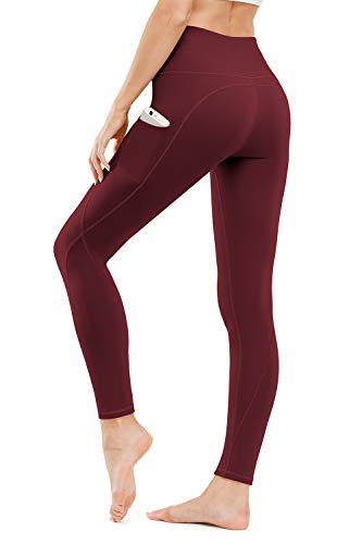 TUNGLUNG High Waist Yoga Pants, Yoga Pants with Pockets Tummy Control Workout Pants 4 Way Stretch Pocket Leggings