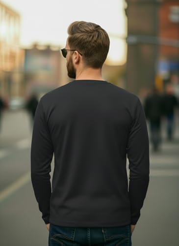 Image of Mack Jonney Men's Black Polyester Dry-Fit Full Sleeve T-Shirt | Stretchable Sports Gym Wear | Lightweight Casual Activewear Tshirt-JMAK-1