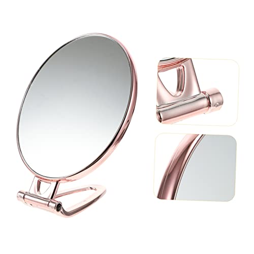 Espejo compacto doble cara color oro rosa portátil miniatura 5