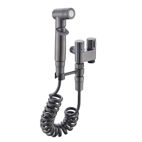Handheld Toilet Bidet Sprayer, Brass Shower Bidet Sprayer, For Shower Toilet Bathroom, Wall-mounted, Dual Control (Gunmetal grey)