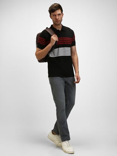 Image of Dennis Lingo Men's Cotton Solid Regular Fit Mandarin Collar Short Sleeve Polo Tshirt