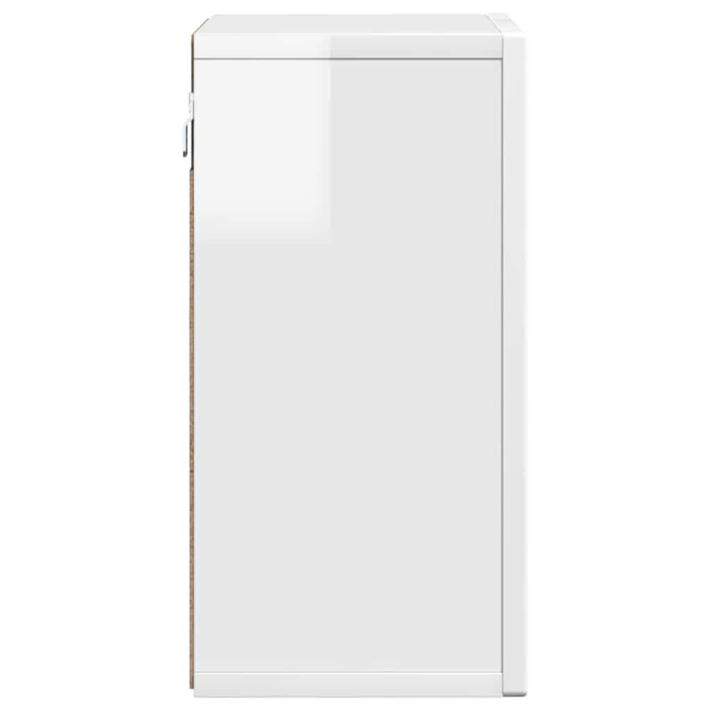 Armadio sospeso moderno, bianco, 60 x 20 x 40 cm, in legno, scaffale da parete per bagno, cucina e corridoio, salvaspazio, design robusto e facile da pulire