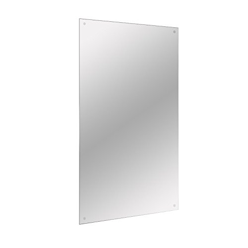 Frameless Rectangle Mirror | Hanging Bathroom Mirror | Fixings and Chrome Caps Included | Wall Mirror | Pre-Drilled Holes | Unframed Mirror | M&W (450mm x 300mm)