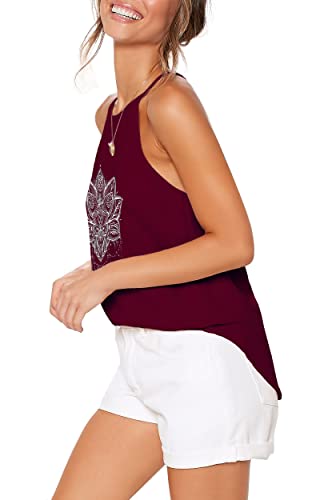 Image of LouKeith Womens Tank Tops Casual Flowy Printed Vest Shirts Sleeveless Cotton Soft Summer Tees Blouses