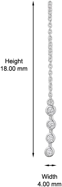 Vanbelle Sterling Silver Jewelry - Rhodium Plated with 925 Stamp - Threader Drop Earring with Cubic Zirconia Stone - Elegant Beautifully Handcrafted for Women - Image 3