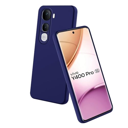 Image of Back Cover for Vivo Y400 Pro 5G | Full Camera Protection | Premium Liquid Silicon Case | Flexible Bumper Case for Vivo Y400 Pro 5G (Dark Blue)