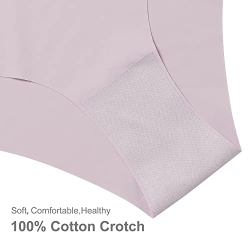 Image of SHARICCA Women Seamless Cheeky Bikini No Show Panties Ladies Invisible Breathable Briefs Soft Stretch Underwear Multi Pack