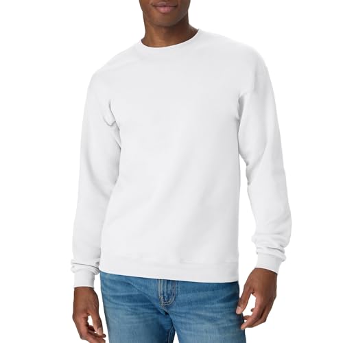 Hanes Men's EcoSmart Sweatshirt, White - 1 Pack, Medium