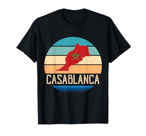 Casablanca Map Morocco Africa Port City Moroccan Homeland T-Shirt