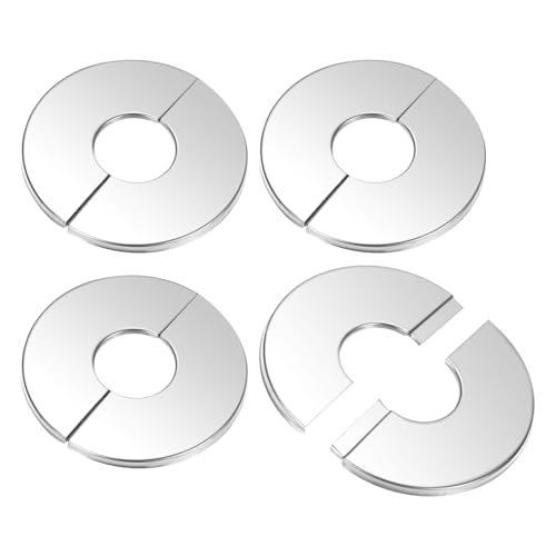 M METERXITY 4-Pack Flangia Divisa Da Parete, Per Tubo Con Diametro Esterno 0.9 Pollici/22mm 304 Acciaio Inossidabile Piastra Di Copertura Rotonda Autoadesiva Per Tubi Dell'Acqua/Rubinetto