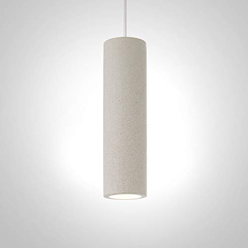 Paco Home Pendelleuchte, GU10, Lampe Für Wohnzimmer Esszimmer Küche, Höhenverstellbar, Farbe: Beton-Sandstein-Weiß, Leuchtmittel: ohne Leuchtmittel