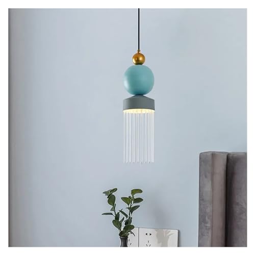 Plafond d'éclairage pendentif design minimaliste verre bleu gris