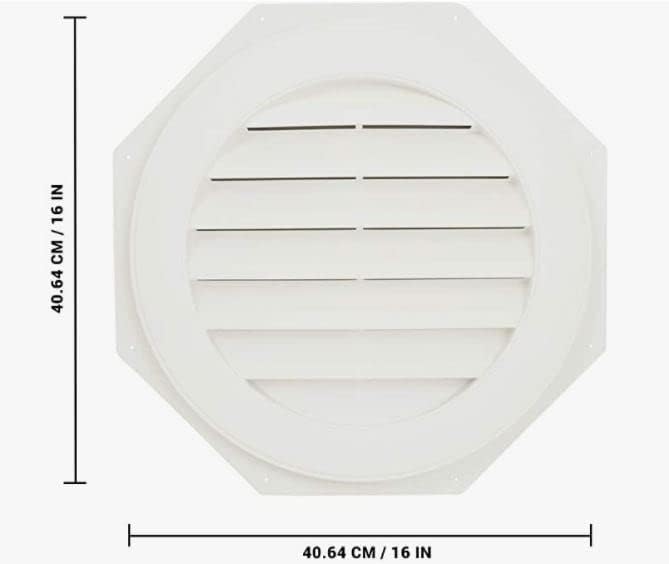 16 inch Round Gable Vent 2 Piece - White