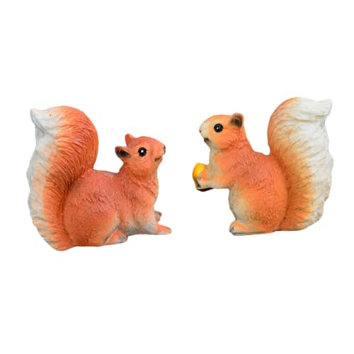 Didiseaon Conjunto de 2 Adornos Miniatura de Ardilla Resina Decoración para Micro Paisaje y Bonsái Figuras Pequeñas para Macetas y Escenas de Musgo Ideales para Decoración de Hogar y