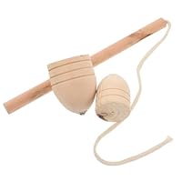 INOOMP Traditional Wooden Spinning Tops Set for Kids and Adults – Handcrafted Gyroscope Toys String for Outdoor Play and Educational Physics Fun – Vintage Collectible Table Game