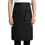Xthrotsenk Vorbinder Schürze Herren Schürze Schwarz Küchenschürze Kochkostüm Kochschürze Herren für Unisex Küche Backen