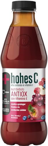 hohes C Nutribebida Antiox con Vitamina E - Zumo de Manzana, Uva, Aronia, Acerola, Arándano, Zanahoria Negra y Limón - Zumo 100% natural 1L (Paquete de 6)