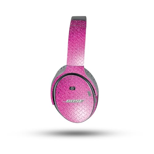 Image of MightySkins Glossy Glitter Skin Compatible with Bose QuietComfort 35 II Headphones - Pink Diamond Plate | Protective, Durable High-Gloss Glitter Finish | Easy to Apply