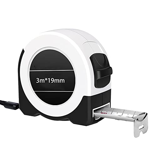 GAILY YOUTH Cinta métrica con acabado mate, cinta métrica de acero inoxidable de 3 metros con revestimiento de nailon, cinta métrica retráctil con carcasa protectora de goma