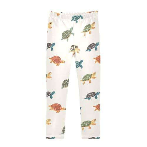 Girls Leggings Cute Turtles Colorful Soft Toddler Leggings for Girls Kids Pants Size 4T-10T
