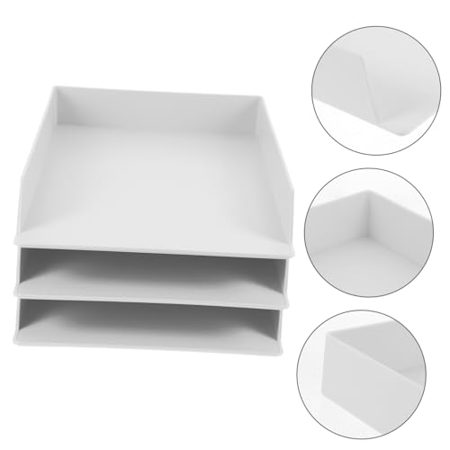 Étagère de rangement de documents empilable en plastique pour tri de bureau efficace