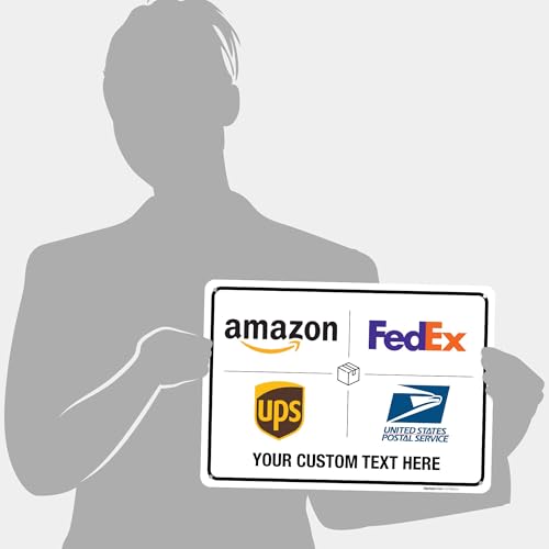 Image of Custom Package Delivery Sign, Delivery Instructions, 10x14 Inches, Rust Free .040 Aluminum, Fade Resistant, Made in USA by Sigo Signs