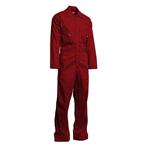 Lapco Cvfrd7Re-2Xl Rg Lightweight 100-Percent Cotton Flame Resistant Deluxe Coverall, Red, 2X-Large, Regular #TOP2