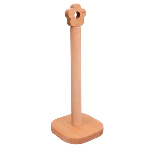 Porta pañuelos OUNONA vertical de madera maciza para ahorrar espacio en la cocina 2