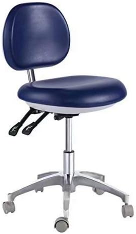 Mobile Chair Doctors Nurse Stool with Backrest Seat Height Adjustment PU Leather