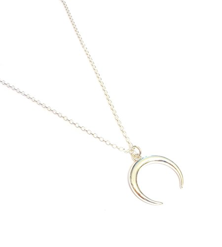 Collier Corne Croissant de Lune Argent 925 pendentif femme