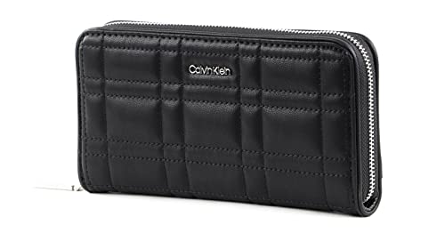 Calvin Klein Geldbörse Ziernähte Metall-Logo schwarz