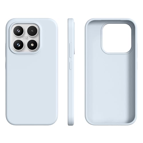 Image of for Xiaomi 17 Case Ultra Thin Liquid Silicone + PC Phone Cover with Camera Touch Control Button - Glacier Blue
