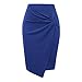 N\P Jupe crayon torsadée pour femme - Couleur unie - Élastique, bleu, 44