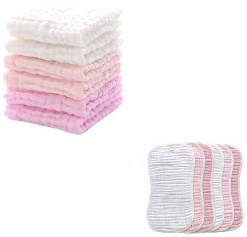 Image of MUKIN Baby Washcloths and Burp Cloths Sets