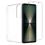 Xperia 1 VII フィルム+ Sony Xperia 1 VII ケース【日本製-硬度9H】保護フィルム 耐指紋 撥油性 反射低減 飛散防止処理 xperia 1 vii 用の スマホケース 耐衝撃薄型カバー 滑り止め 着脱簡単（1枚ガラスフィルム+ 1枚ケース ）