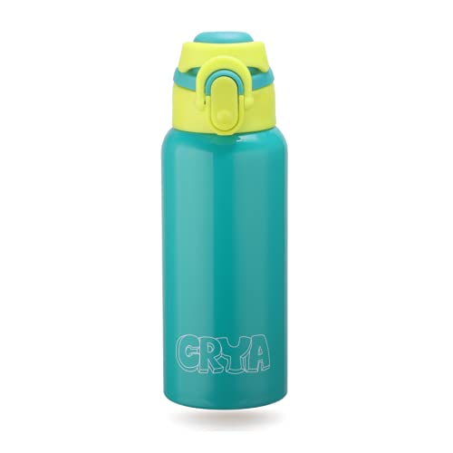 Image of CRYA Zenith 600ML Stainless Steel Water Bottle for Hot and Cold Beverages for Upto 24 Hours, BPA Free and Leakproof Thermosteel Double Walled Insulated Vacuum Thermos Flask (600 ML, Cyan Green)
